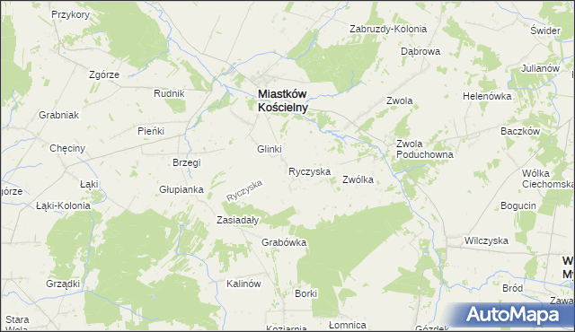 mapa Ryczyska, Ryczyska na mapie Targeo