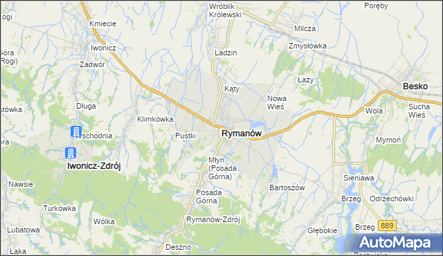 mapa Rymanów, Rymanów na mapie Targeo
