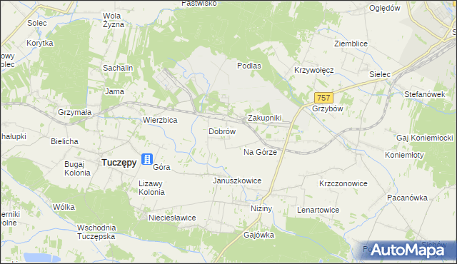mapa Rzędów gmina Tuczępy, Rzędów gmina Tuczępy na mapie Targeo