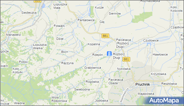 mapa Rzeplin gmina Pruchnik, Rzeplin gmina Pruchnik na mapie Targeo