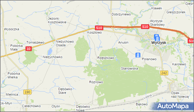 mapa Rzęszkowo, Rzęszkowo na mapie Targeo