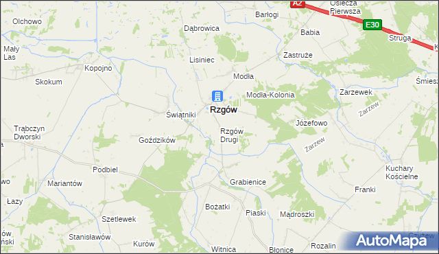 mapa Rzgów Drugi, Rzgów Drugi na mapie Targeo