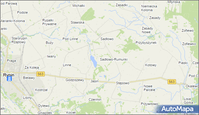 mapa Sadłowo-Rumunki, Sadłowo-Rumunki na mapie Targeo