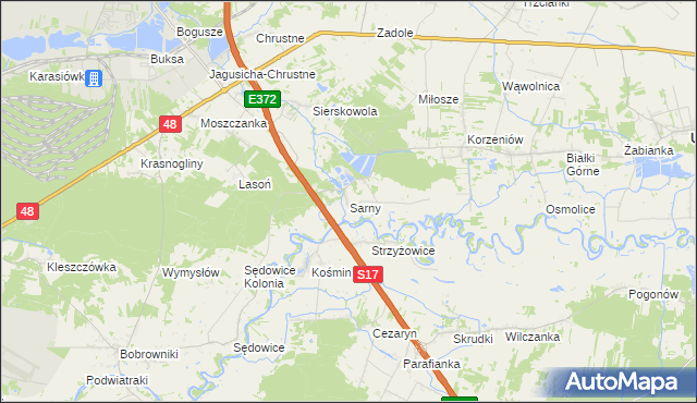 mapa Sarny gmina Ułęż, Sarny gmina Ułęż na mapie Targeo