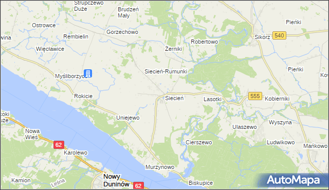 mapa Siecień, Siecień na mapie Targeo