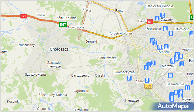 mapa Sienkiewicze, Sienkiewicze na mapie Targeo