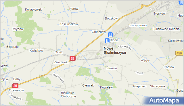 mapa Skalmierzyce, Skalmierzyce na mapie Targeo