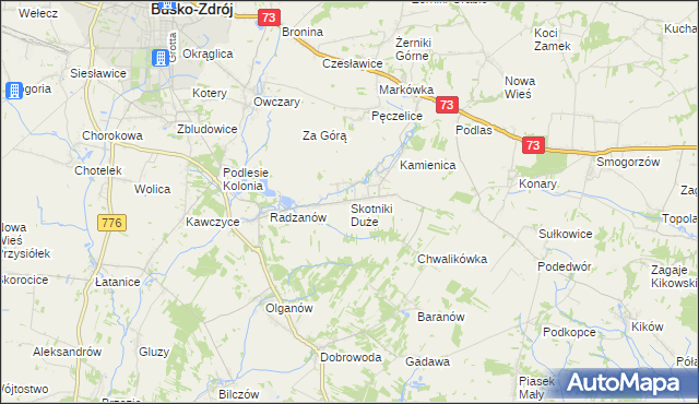 mapa Skotniki Duże, Skotniki Duże na mapie Targeo