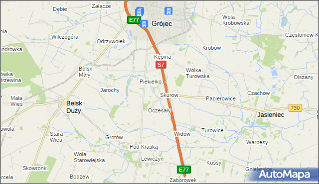 mapa Skurów, Skurów na mapie Targeo