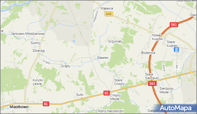 mapa Sławiec Dworski, Sławiec Dworski na mapie Targeo