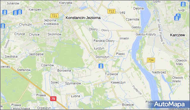 mapa Słomczyn gmina Konstancin-Jeziorna, Słomczyn gmina Konstancin-Jeziorna na mapie Targeo