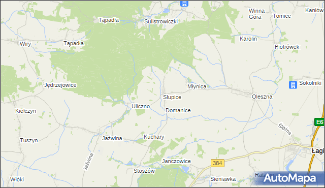 mapa Słupice gmina Łagiewniki, Słupice gmina Łagiewniki na mapie Targeo