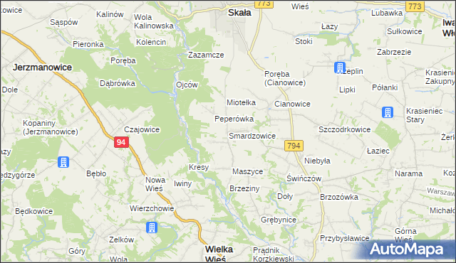 mapa Smardzowice, Smardzowice na mapie Targeo