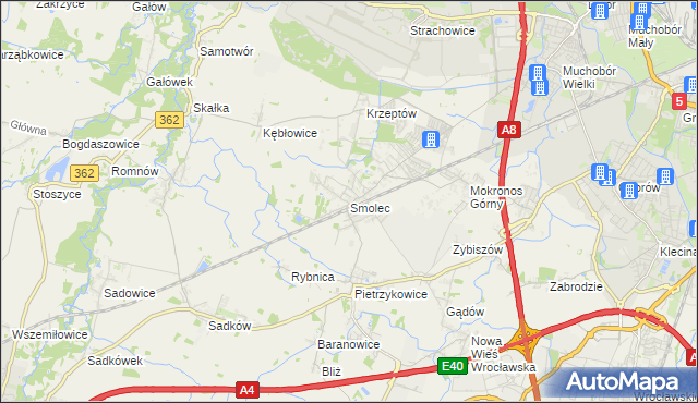mapa Smolec, Smolec na mapie Targeo