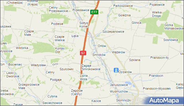 mapa Smroków, Smroków na mapie Targeo