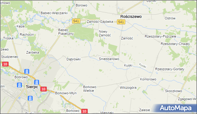 mapa Śniedzanowo, Śniedzanowo na mapie Targeo