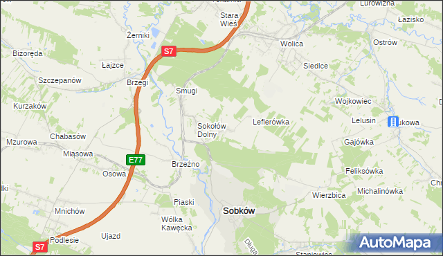 mapa Sokołów Górny, Sokołów Górny na mapie Targeo