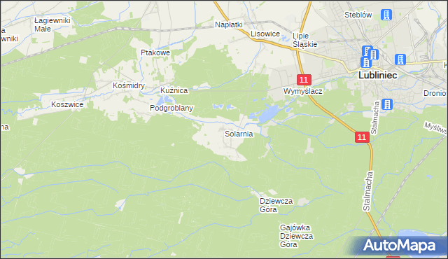 mapa Solarnia gmina Pawonków, Solarnia gmina Pawonków na mapie Targeo