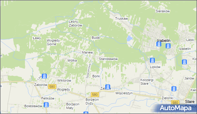 mapa Stanisławów gmina Stare Babice, Stanisławów gmina Stare Babice na mapie Targeo