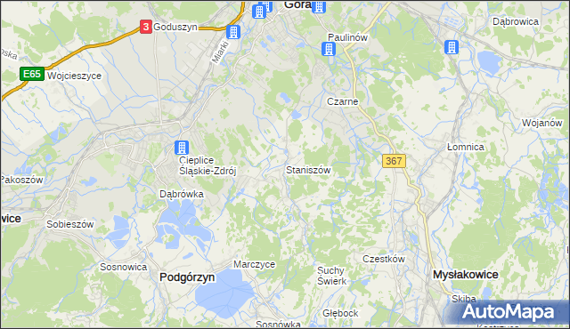 mapa Staniszów, Staniszów na mapie Targeo