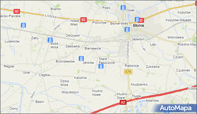 mapa Stare Faszczyce, Stare Faszczyce na mapie Targeo