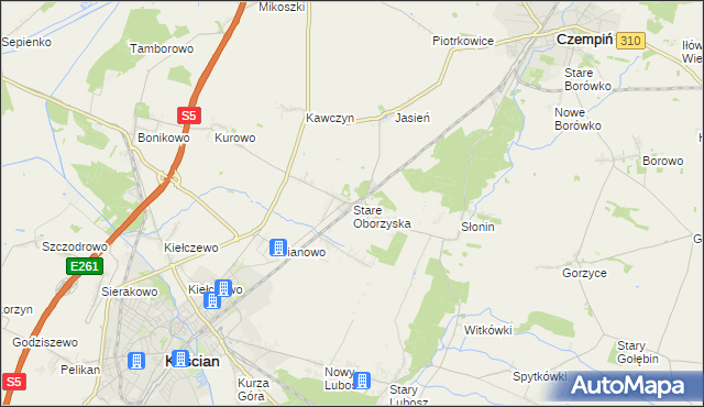 mapa Stare Oborzyska, Stare Oborzyska na mapie Targeo
