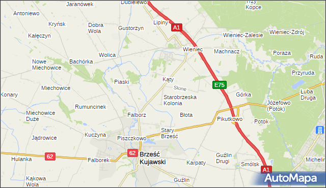 mapa Starobrzeska Kolonia, Starobrzeska Kolonia na mapie Targeo