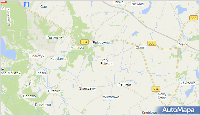 mapa Stary Folwark gmina Grudziądz, Stary Folwark gmina Grudziądz na mapie Targeo