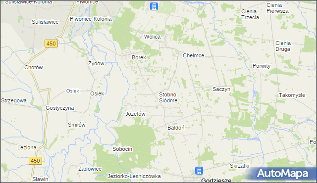 mapa Stobno Siódme, Stobno Siódme na mapie Targeo