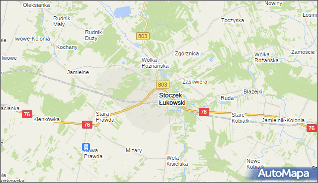 mapa Stoczek Łukowski, Stoczek Łukowski na mapie Targeo