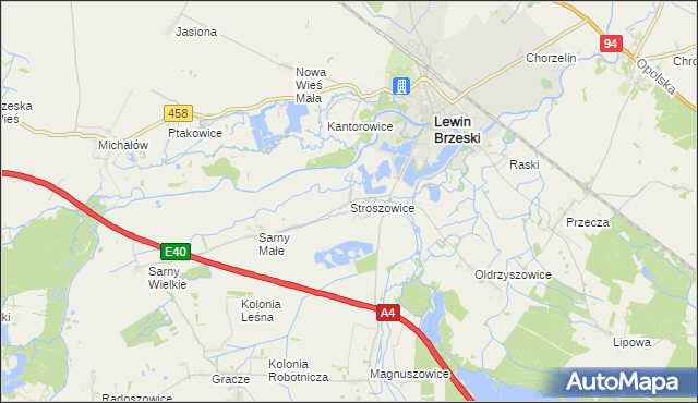mapa Stroszowice, Stroszowice na mapie Targeo