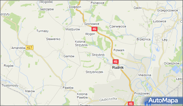 mapa Strzybnik, Strzybnik na mapie Targeo