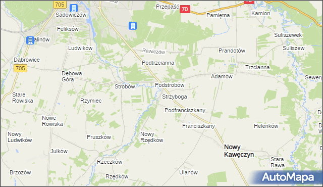 mapa Strzyboga, Strzyboga na mapie Targeo