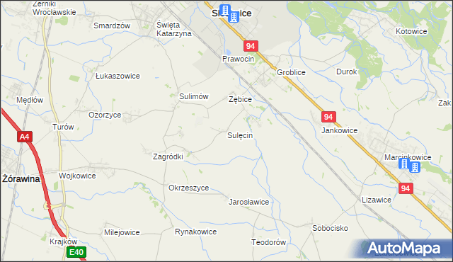 mapa Sulęcin gmina Siechnice, Sulęcin gmina Siechnice na mapie Targeo