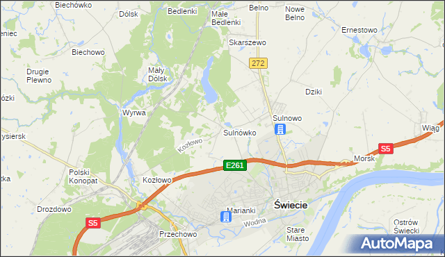 mapa Sulnówko, Sulnówko na mapie Targeo