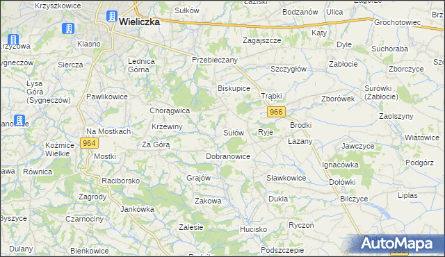 mapa Sułów gmina Biskupice, Sułów gmina Biskupice na mapie Targeo