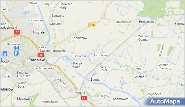 mapa Surochów, Surochów na mapie Targeo