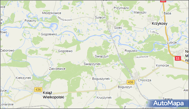 mapa Świączyń, Świączyń na mapie Targeo