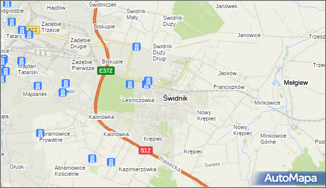mapa Świdnika, Świdnik na mapie Targeo