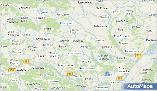 mapa Szczereż, Szczereż na mapie Targeo