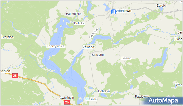 mapa Szczytno gmina Przechlewo, Szczytno gmina Przechlewo na mapie Targeo