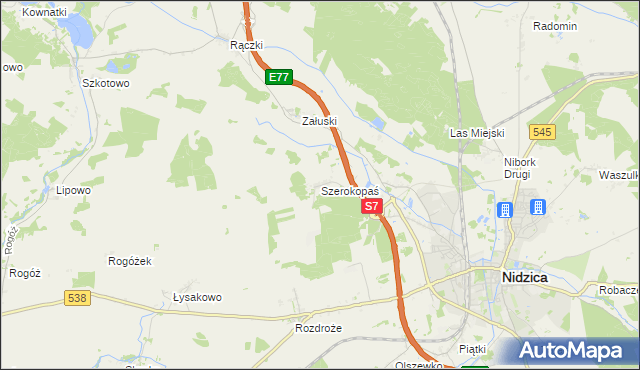 mapa Szerokopaś, Szerokopaś na mapie Targeo