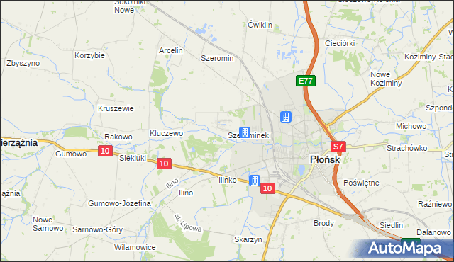 mapa Szerominek, Szerominek na mapie Targeo