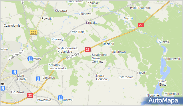 mapa Szlachetna Nowa Cerkiew, Szlachetna Nowa Cerkiew na mapie Targeo