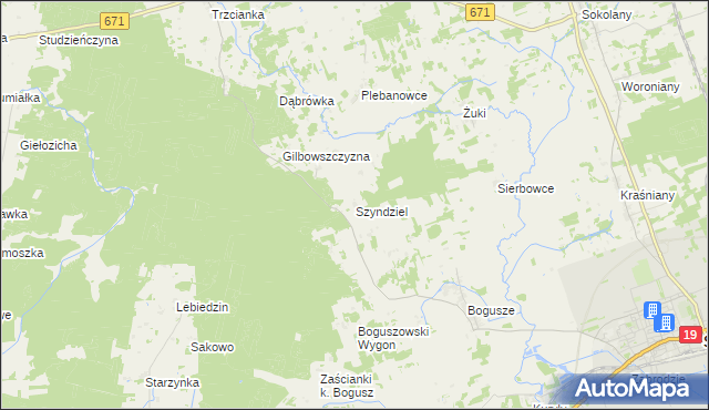 mapa Szyndziel, Szyndziel na mapie Targeo