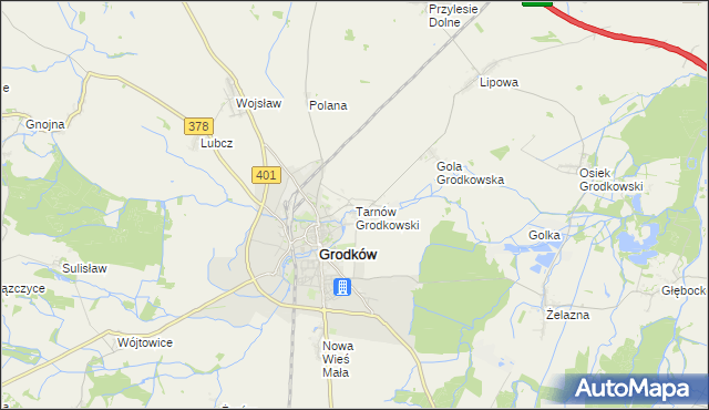 mapa Tarnów Grodkowski, Tarnów Grodkowski na mapie Targeo