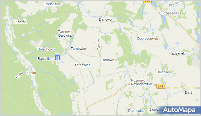 mapa Tarnowo gmina Maszewo, Tarnowo gmina Maszewo na mapie Targeo