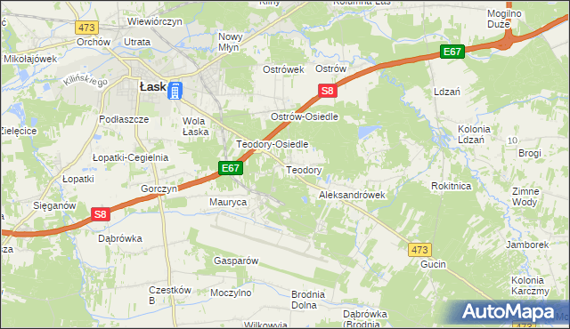 mapa Teodory, Teodory na mapie Targeo