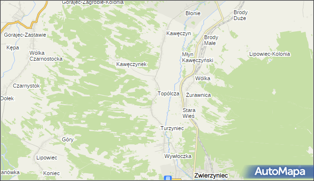 mapa Topólcza, Topólcza na mapie Targeo