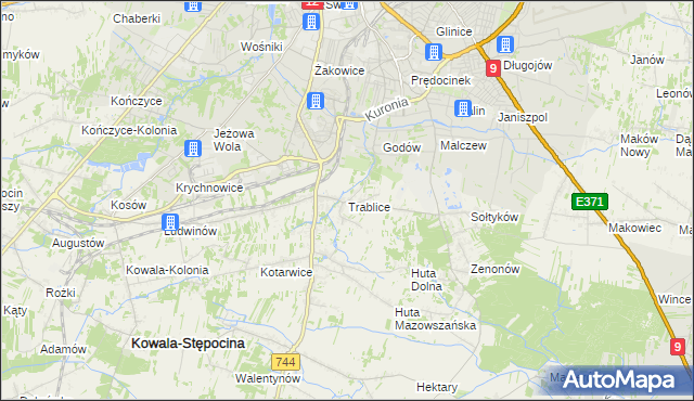 mapa Trablice, Trablice na mapie Targeo
